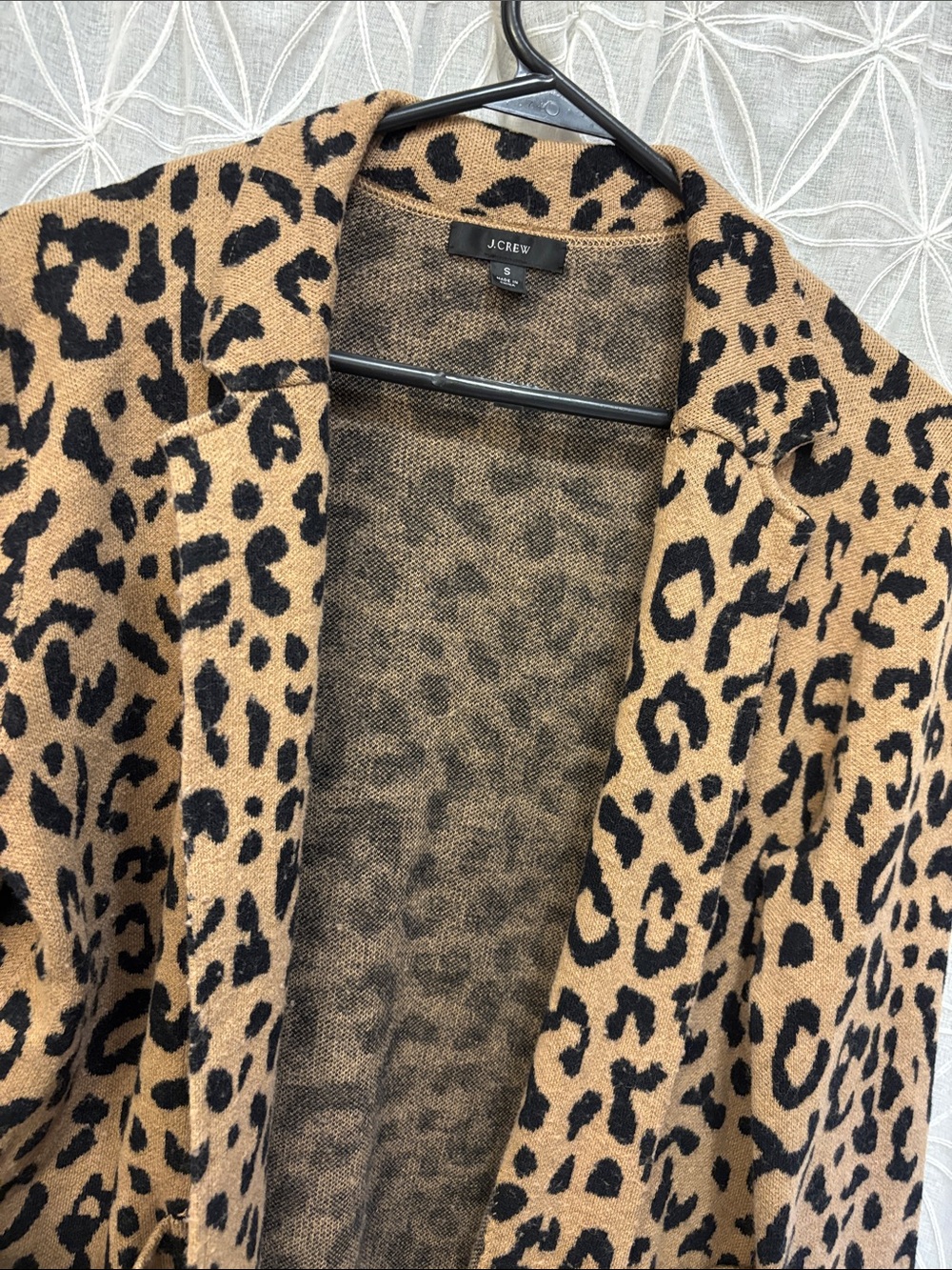 J. Crew Leopard Print Open-Front Blazer Jacket - Tan & Black - Picture 5 of 7